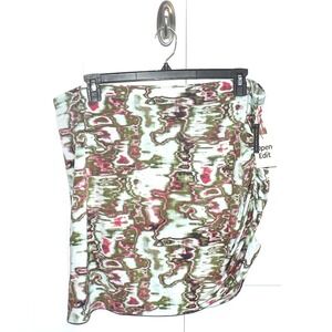 Open‎ Edit Women's Plus Size Abstract Print Ruched Side Mini Skort 2X